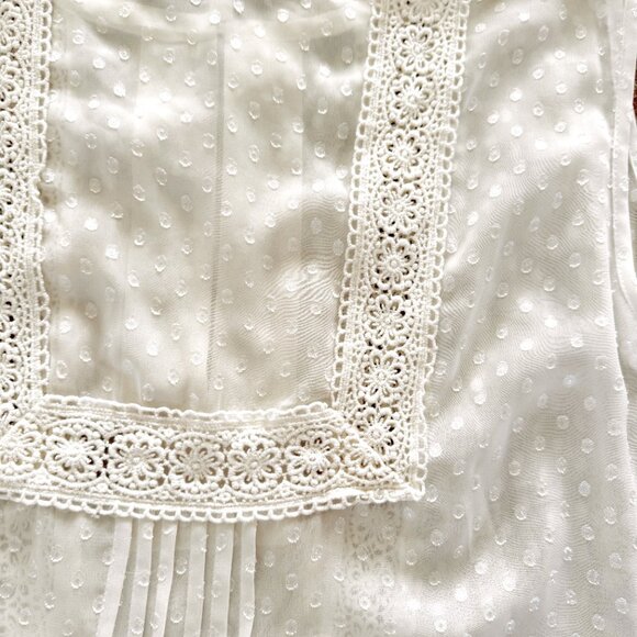 Daniel Rainn WHITE Sheer Swiss Dot Crochet Trim Tank Top - 3X - Picture 5 of 11